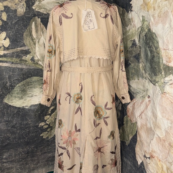 Free People Forget Me Not Embroidered Trench Coat - Picture 9 of 9